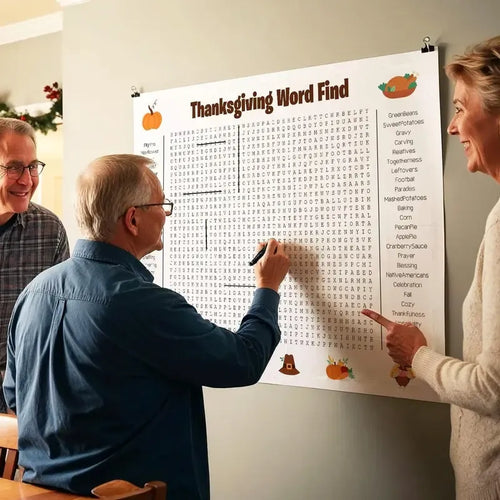 🎉 Jumbo Thanksgiving Word Search Poster(🎉Giant 36"x24" Wall Game)