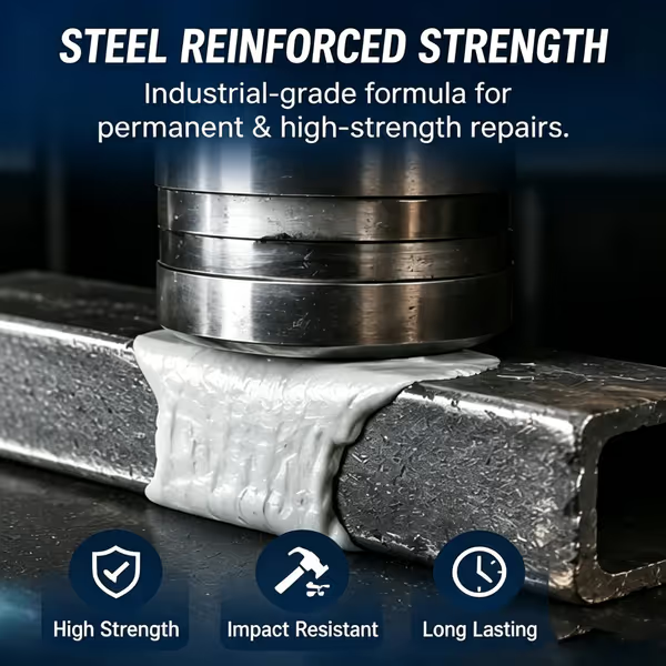 Steel Reinforced Epoxy Putty - Permanent Repair for Metal, Wood & Concrete