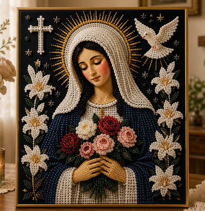 🔥HEISSER VERKAUF🔥🙏 Göttliche Perlenperlen-Ikone der Jungfrau Maria – Ein friedliches DIY-Glaubenskunst-Geschenk ✨