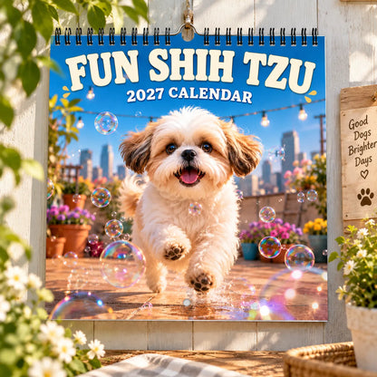 🔥😍2027 Funny Shih Tzu Wall Calendar – 12 Months of Cute, Sassy & Hilarious Shih Tzu Moments