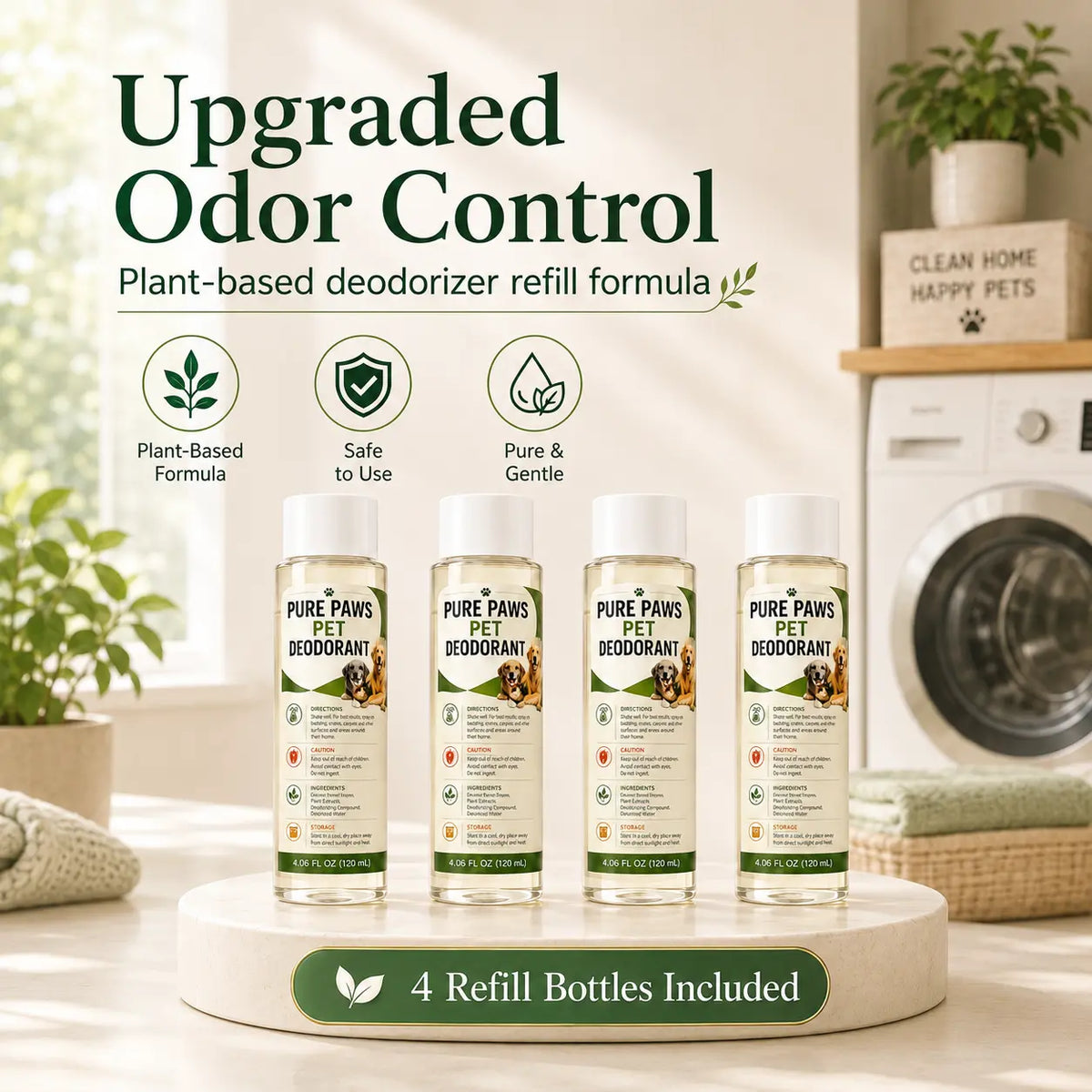 Pet Bio-Enzyme Stain & Odor Eliminator Spray – Blue Light Probiotic Deodorizing Cleaner