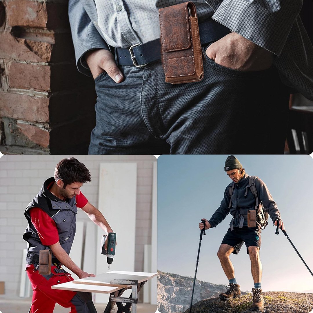 ⚡Grande Sconto | Marsupio da Cintura per Cellulare 📱 Fondina in Pelle Multitasche con Portacarte