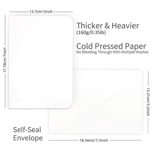 🔥LAST DAY 50% OFF - 🌈Blank Watercolor Cards and Envelopes | Create Christmas Cards That Feel Truly Personal 🎄❤️