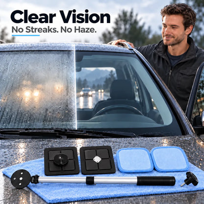 🔥🎁🔥Dual Magnetic Car Windshield Cleaner | Streak-Free Auto Glass Cleaning Kit