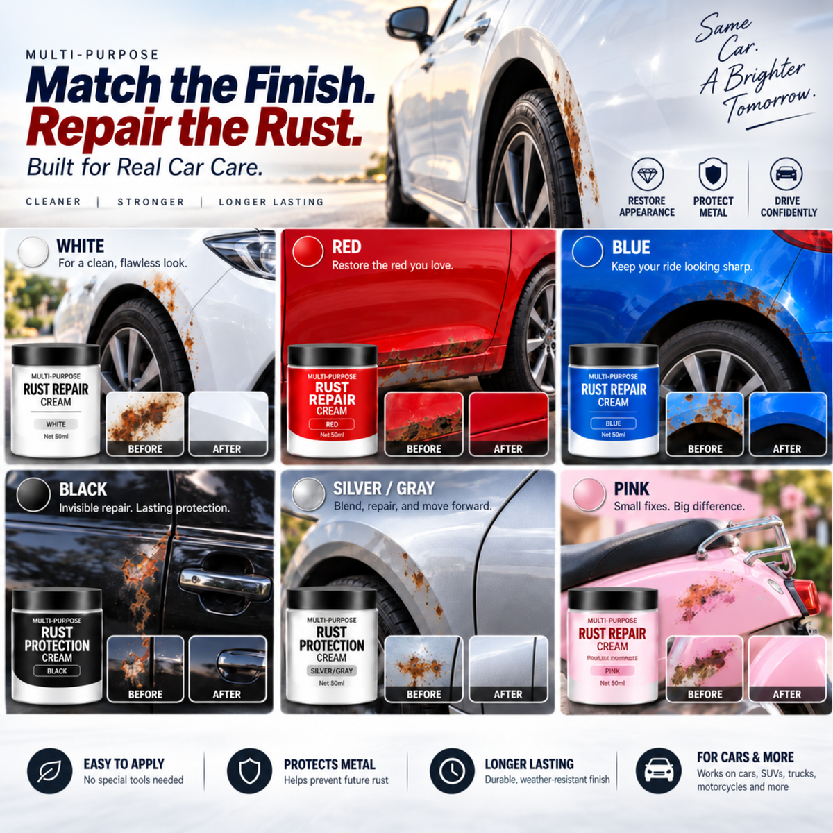 Multi-Purpose Rust Repair Cream for Cars & Household Metal