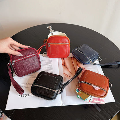 Portamonete/Portacarte Mini Quadrato in Pelle