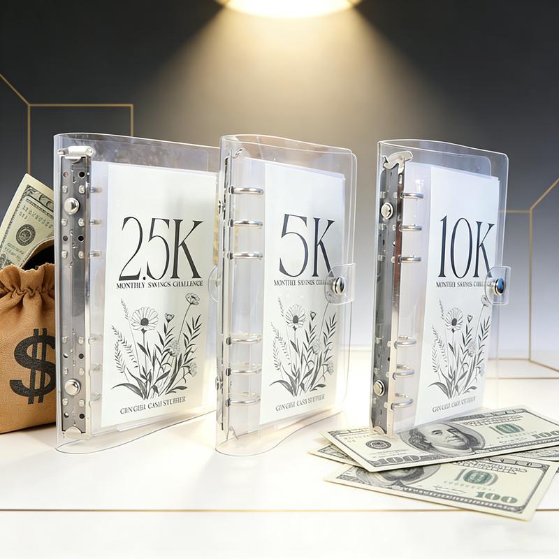 A6 12-Month Money Saving Binder ,10K / 5K / 2.5K Savings Challenge ,Cash Envelope Budget Planner📒