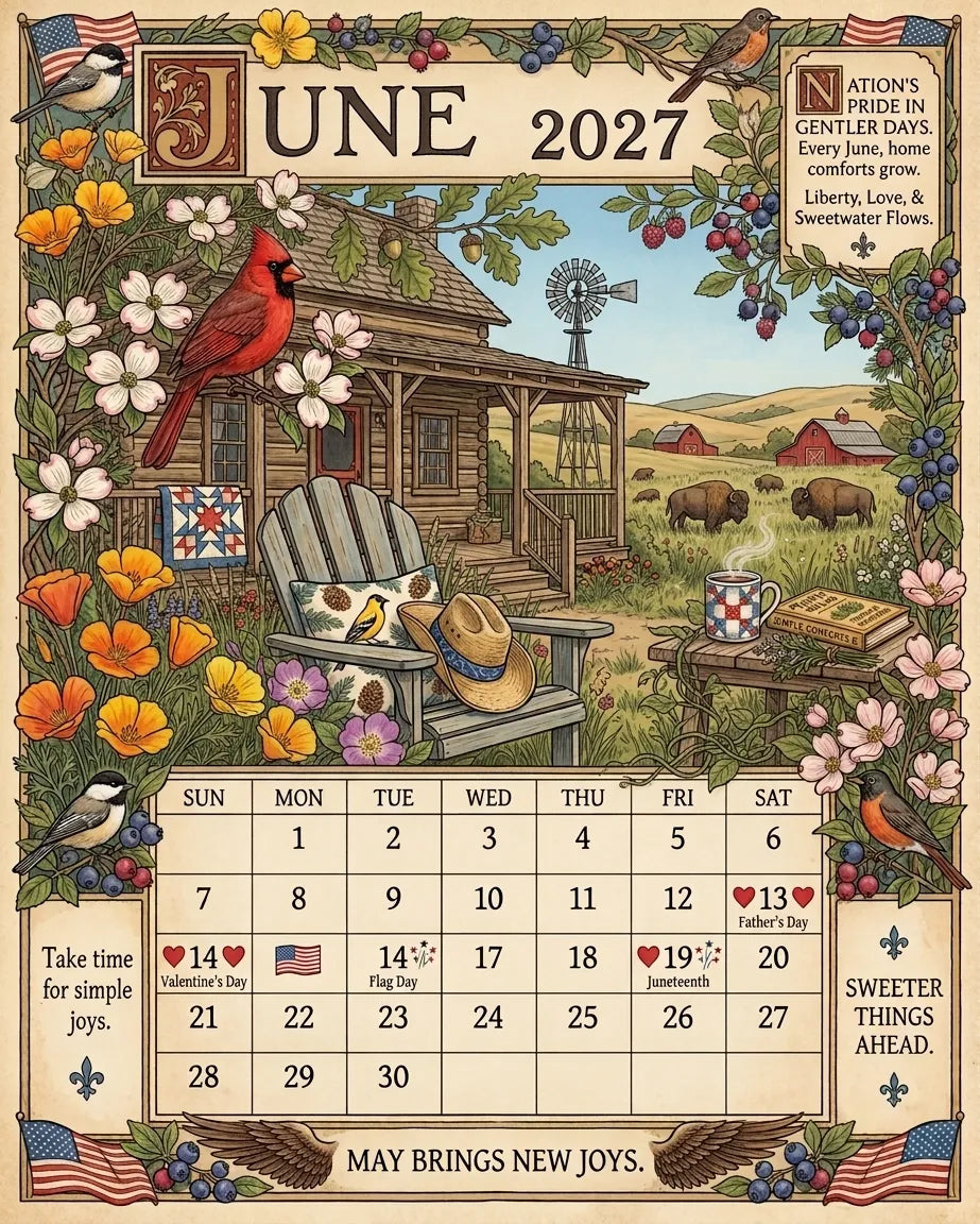 🔥😍A Year in America 2027 – Americana Nostalgia Wall Calendar