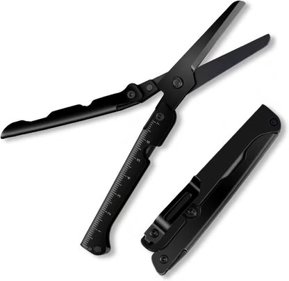 ✂️ 2-in-1 Foldable EDC Scissors with Built-In Ruler