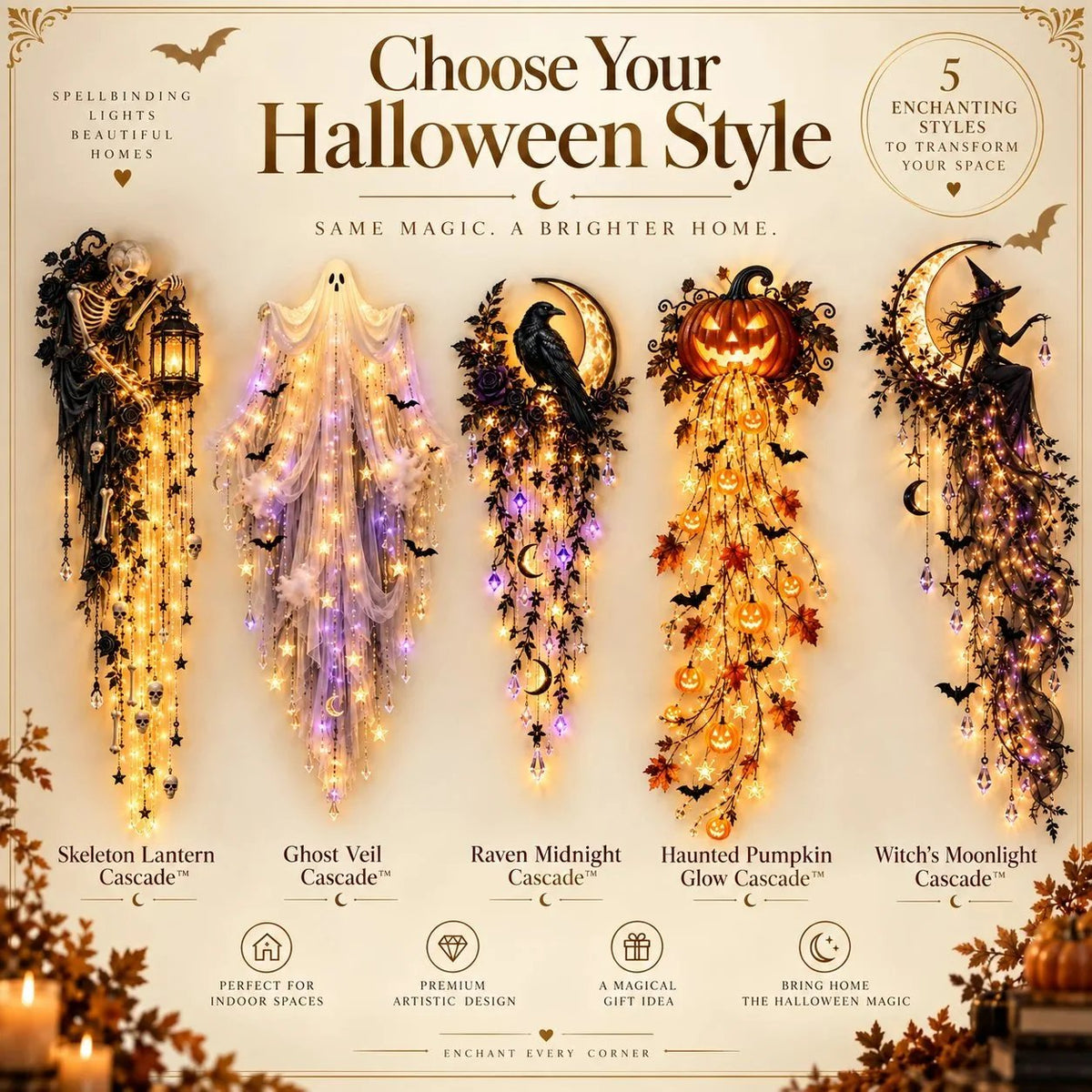 ✨Elegant Halloween Cascade Wall Light Collection✨✨