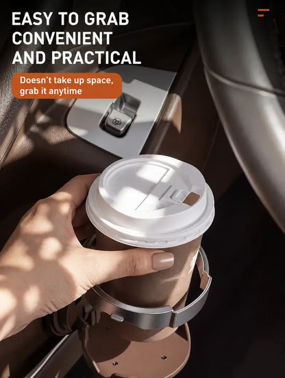 🚗 Universal Foldable Car Cup Holder with Hook – Space-Saving Drink & Storage Organizer