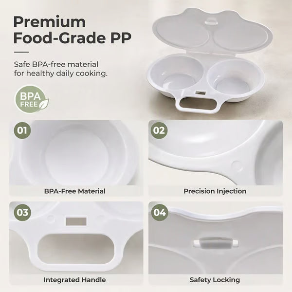 🥳2026 HOT SALE🥳💞50K+ SOLD! 🥗Microwave Egg Poacher——Dual‑cavity, non‑stick & easy clean. Healthier than frying – stock up & save! 🏠✅