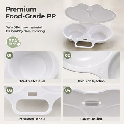 🥳2026 HOT SALE🥳💞50K+ SOLD! 🥗Microwave Egg Poacher——Dual‑cavity, non‑stick & easy clean. Healthier than frying – stock up & save! 🏠✅