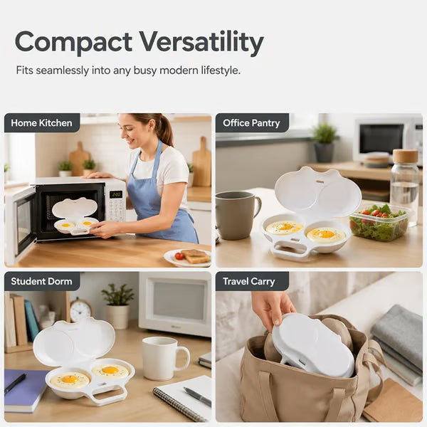🥳2026 HOT SALE🥳💞50K+ SOLD! 🥗Microwave Egg Poacher——Dual‑cavity, non‑stick & easy clean. Healthier than frying – stock up & save! 🏠✅