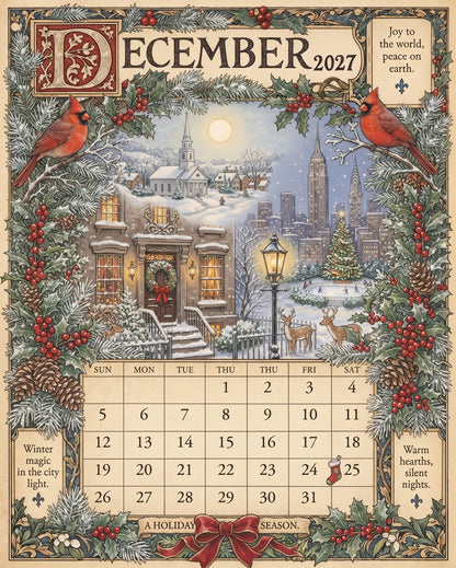 🔥😍A Year in America 2027 – Americana Nostalgia Wall Calendar