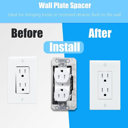 🔥Wall Plate Spacers (Metal) – For Wall Outlet Repair and Securing Loose Outlets