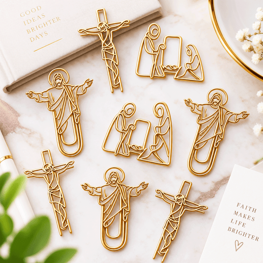 Faith-Inspired Gold Paper Clips ✝️ | Decorative Christian Page Markers, Perfect Small Religious Gifts for Church Friends & Family (Set of 20)