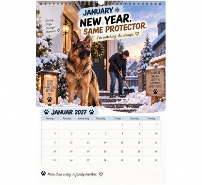 🐾🐕German Shepherd Calendar 2027 – Funny 12-Month Wall Calendar for German Shepherd Lovers & Dog Owners
