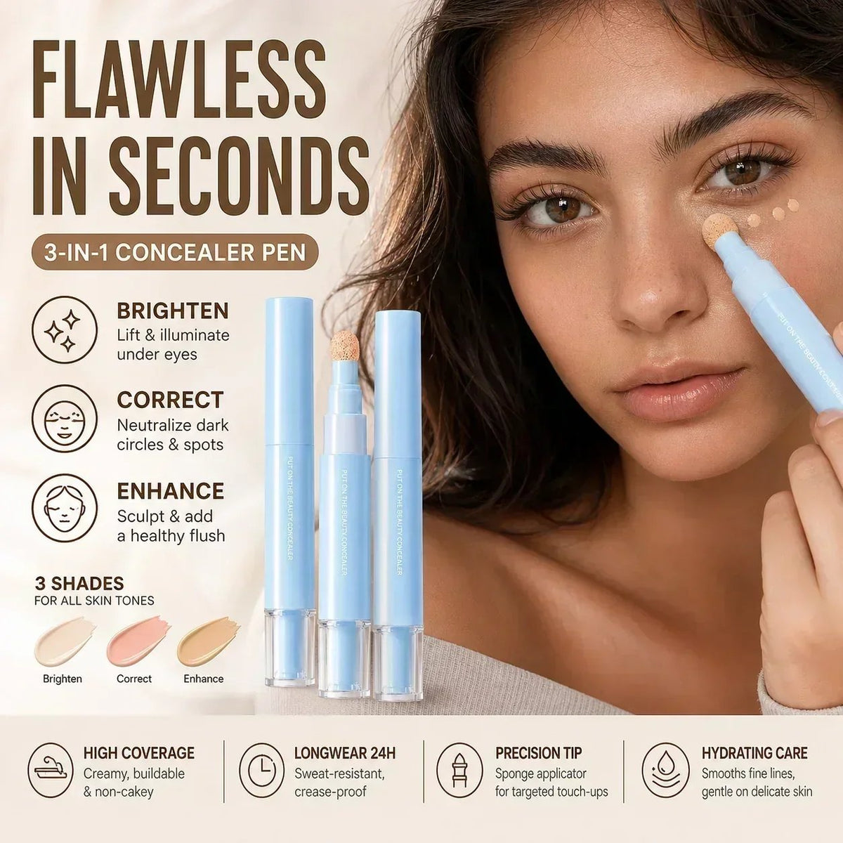 🔥 NOW!💄Multipurpose Hydrating Liquid Concealer Pen  ✨