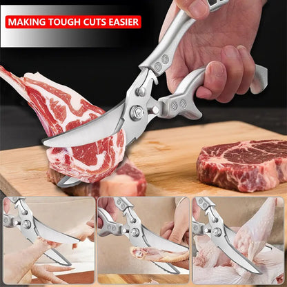 🔥Heißer Verkauf🔥🔪Profi-Küchenschere für hohe Beanspruchung mit rutschfestem Griff & Sicherheitsverschluss