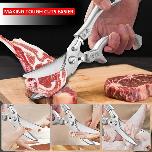 🔥Heißer Verkauf🔥🔪Profi-Küchenschere für hohe Beanspruchung mit rutschfestem Griff & Sicherheitsverschluss