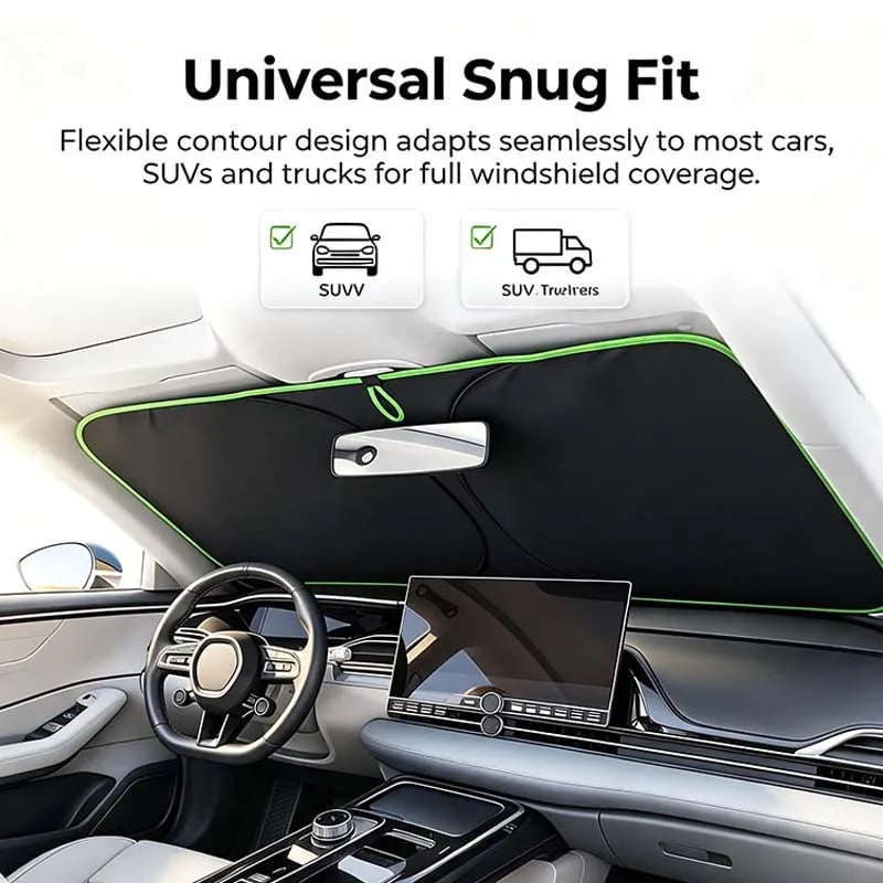 🔥HOT SALE🔥🎉2026 New Portable Heat-Insulating Vehicle Sunshade, Upgraded Thickened Front Window Sun Shade☀️🚗
