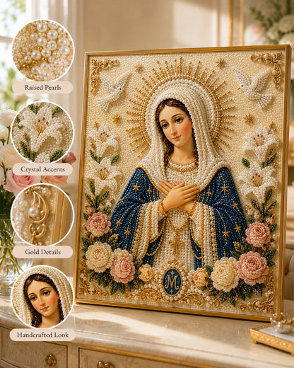 🔥HEISSER VERKAUF🔥🙏 Göttliche Perlenperlen-Ikone der Jungfrau Maria – Ein friedliches DIY-Glaubenskunst-Geschenk ✨