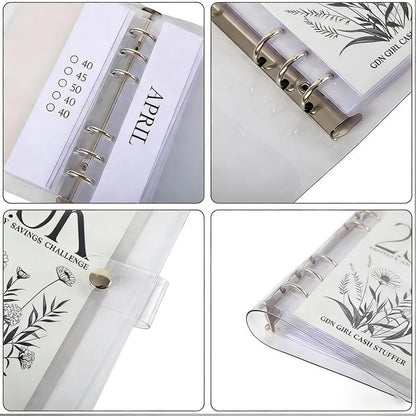 A6 12-Month Money Saving Binder ,10K / 5K / 2.5K Savings Challenge ,Cash Envelope Budget Planner📒