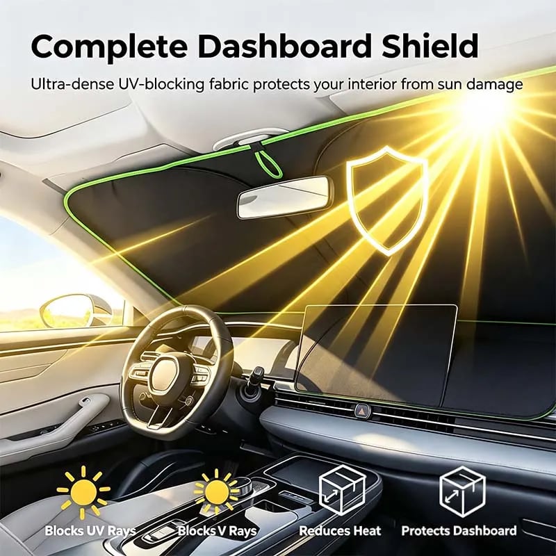 🔥HOT SALE🔥🎉2026 New Portable Heat-Insulating Vehicle Sunshade, Upgraded Thickened Front Window Sun Shade☀️🚗