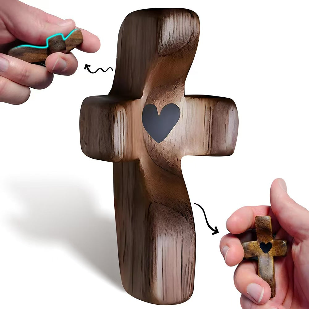✝️ Handcrafted Wooden Cross My Heart — 100% Handmade & Faithful Symbol