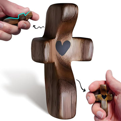 ✝️ Handcrafted Wooden Cross My Heart — 100% Handmade & Faithful Symbol