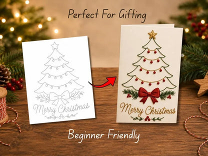 ⭐ 50% OFF - 🌲 🪡 Christmas Hand Embroidery Card DIY Kit | Stitch Your Way Into the Christmas Spirit ✨ 🎁