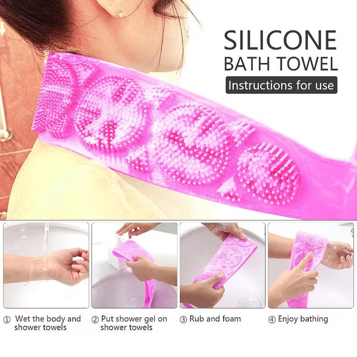 2-in-1 Silicone Back Scrubber and Bath Brush