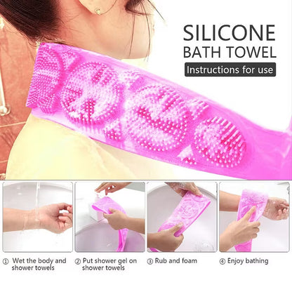 2-in-1 Silicone Back Scrubber and Bath Brush