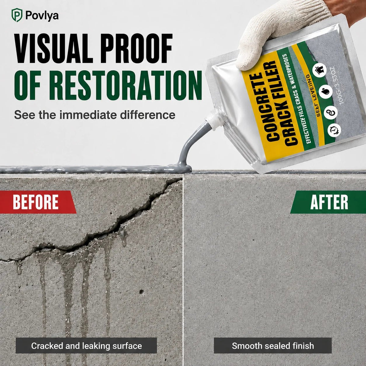 🔥HOT SALE🔥🛠️Waterproof Concrete Crack Filler for Indoor & Outdoor Use