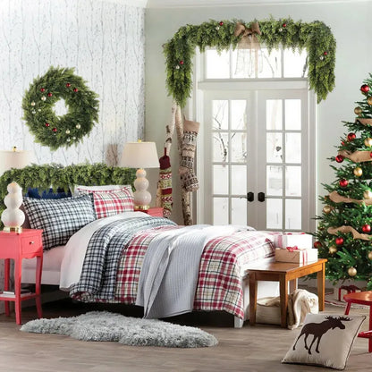 🎄 2-Pack 6ft Real Touch Artificial Cedar Garland | Lifelike Winter Pine Greenery for Christmas Mantle, Table & Wall Decor