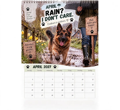 🐾🐕German Shepherd Calendar 2027 – Funny 12-Month Wall Calendar for German Shepherd Lovers & Dog Owners