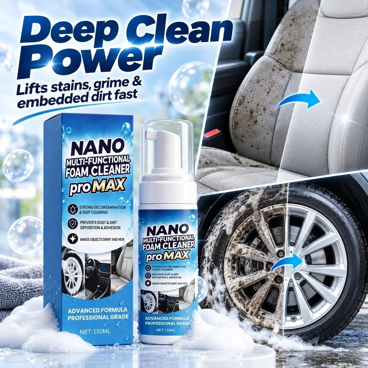 🎉 Nano Multi-Functional Foam Cleaner for Cars & Home