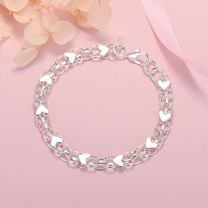 ✨Doppelketten-Armband mit Herzanhänger