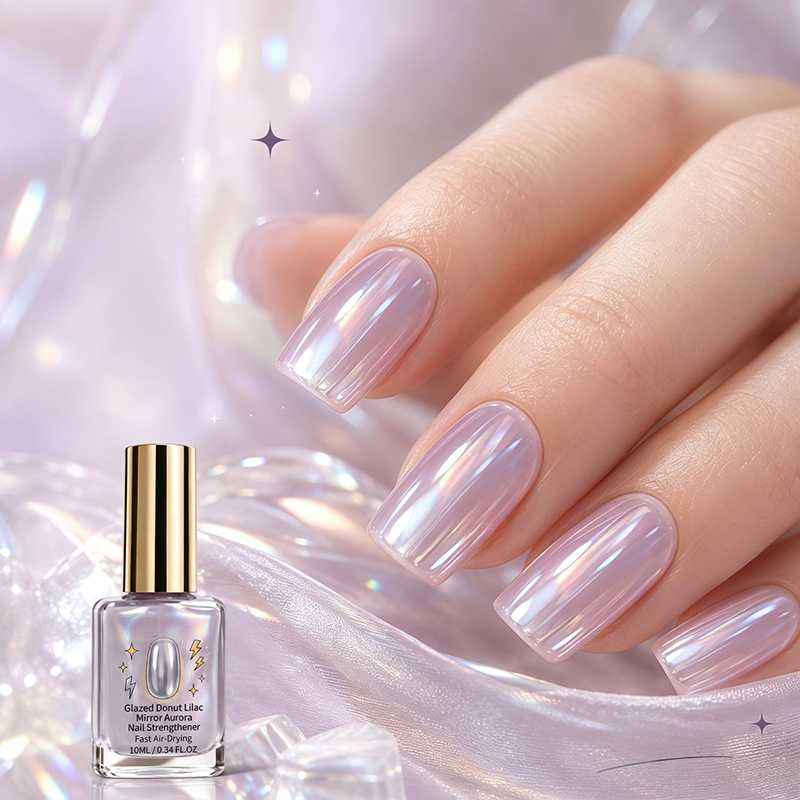 📢50% Rabatt Jetzt！💅Flieder Glänzender Spiegel Nagelhärter