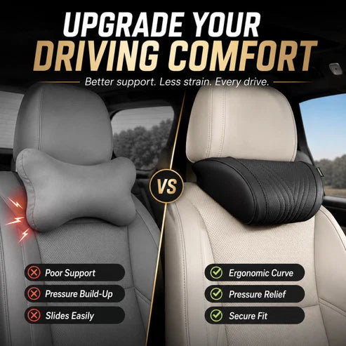 Premium Car Seat Headrest & Lumbar Support Cushion