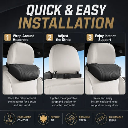Premium Car Seat Headrest & Lumbar Support Cushion