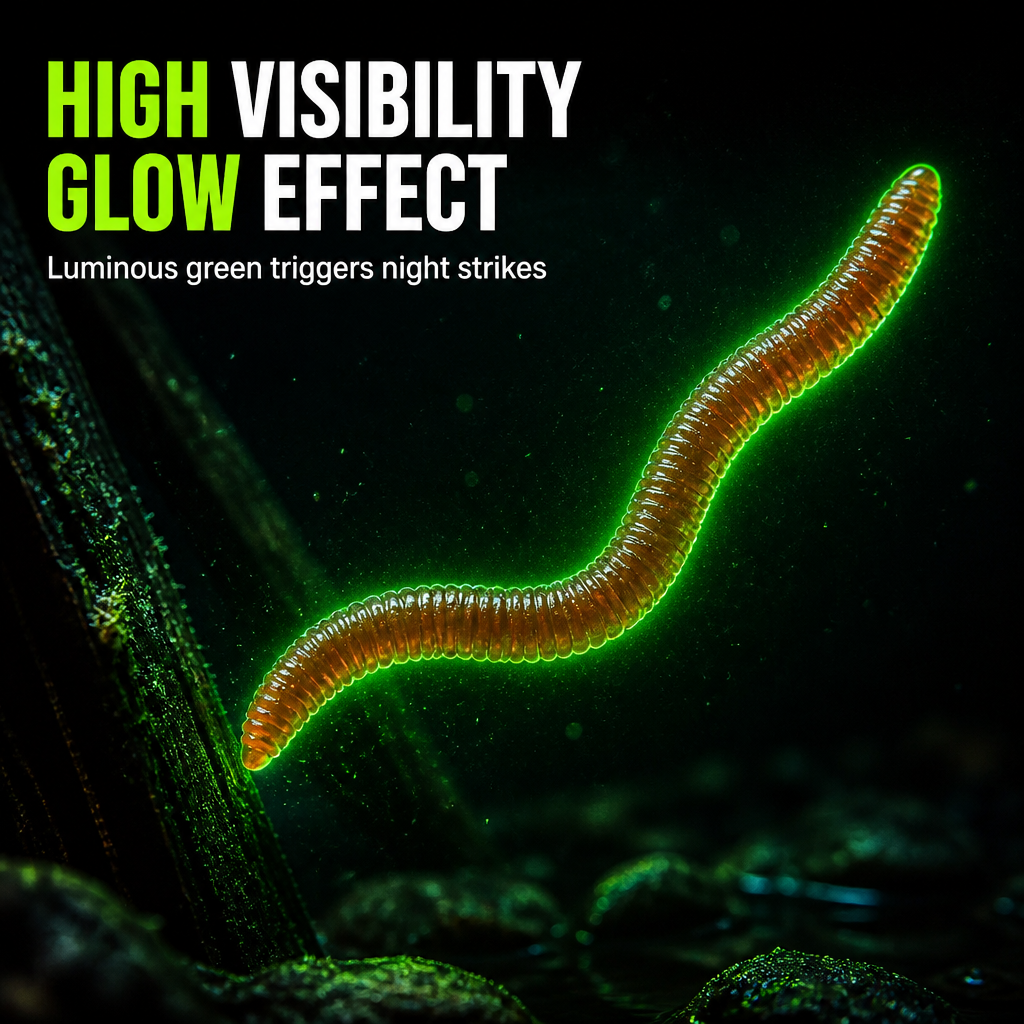📢📢50% OFF !! ⏰Simulation Earthworm Soft Fishing Lures Shrimp Scented Artificial Worm Baits for Freshwater and Saltwater