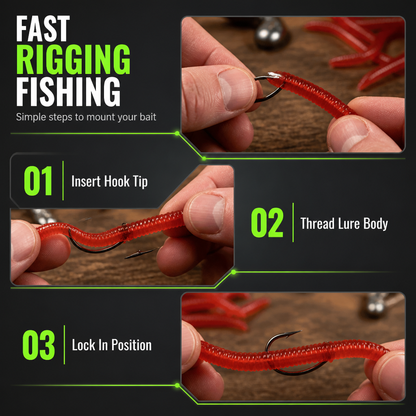📢📢50% OFF !! ⏰Simulation Earthworm Soft Fishing Lures Shrimp Scented Artificial Worm Baits for Freshwater and Saltwater