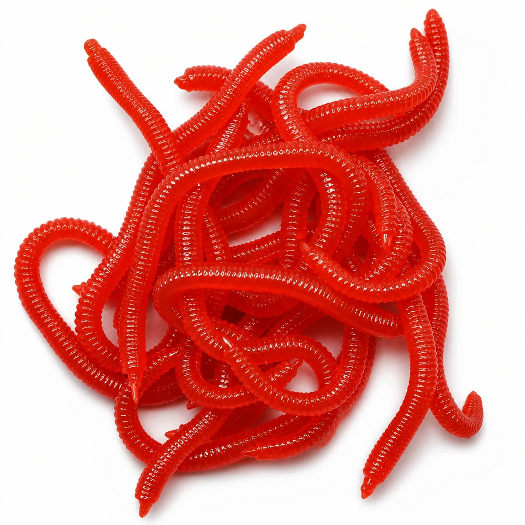 📢📢50% OFF !! ⏰Simulation Earthworm Soft Fishing Lures Shrimp Scented Artificial Worm Baits for Freshwater and Saltwater